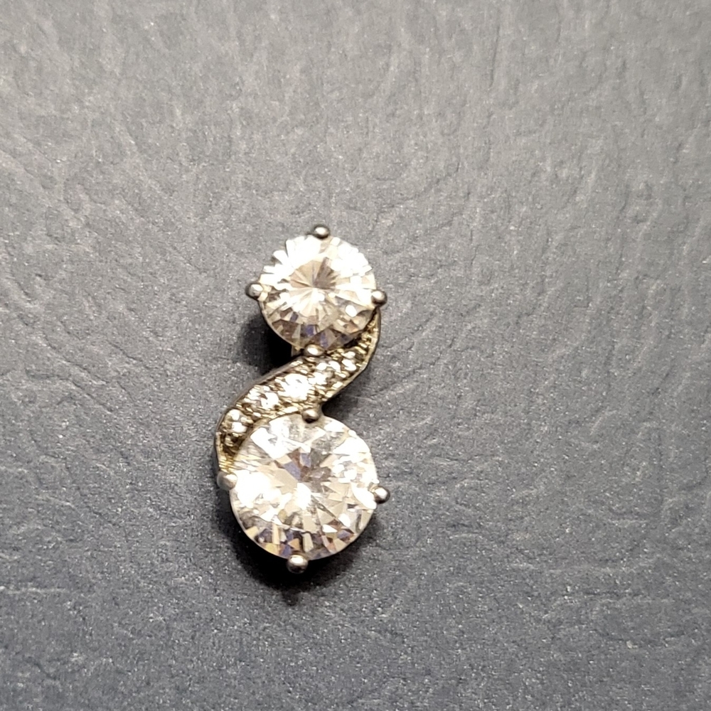 Sterling Silver Pendent Cubic Zirconia Vintage